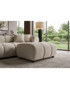 PUF ADLON 100X75 CM BOUCLE SZAROBEŻOWA