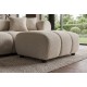 PUF ADLON 100X75 CM BOUCLE SZAROBEŻOWA