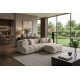 PUF ADLON 100X75 CM BOUCLE SZAROBEŻOWA