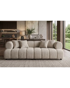SOFA ADLON 255 CM BOUCLE SZAROBEŻOWA