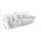 SOFA CLOUD 260 CM BOUCLE SZARA