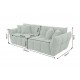 SOFA CLOUD 260 CM BOUCLE ZIELONA