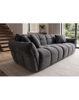 SOFA CLOUD 260 CM BOUCLE WELUR SZARA