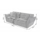 SOFA CLOUD 260 CM BOUCLE WELUR SZARA