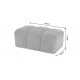 PUF CLOUD 100X65 CM WELUR SZARA