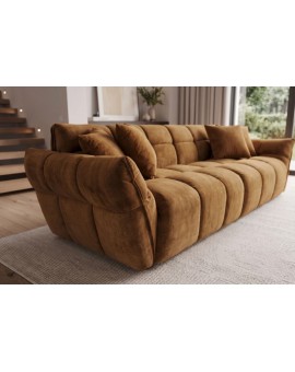 SOFA CLOUD 260 CM BOUCLE WELUR MUSZTARDOWA