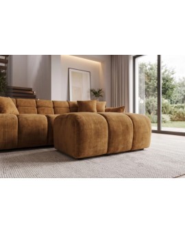 PUF CLOUD 100X65 CM WELUR MUSZTARDOWA