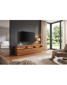 SZAFKA RTV GRAND MANGO 180X42 CM MANGO BRĄZOWE