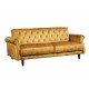 SOFA ROZKŁADANA MAISON BELLE AFFAIRE 220 CM WELUR MUSZTARDOWA
