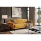SOFA ROZKŁADANA MAISON BELLE AFFAIRE 220 CM WELUR MUSZTARDOWA