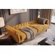 SOFA ROZKŁADANA MAISON BELLE AFFAIRE 220 CM WELUR MUSZTARDOWA