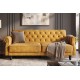 SOFA ROZKŁADANA MAISON BELLE AFFAIRE 220 CM WELUR MUSZTARDOWA