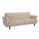 SOFA ROZKŁADANA MAISON BELLE AFFAIRE 220 CM WELUR BEŻOWA