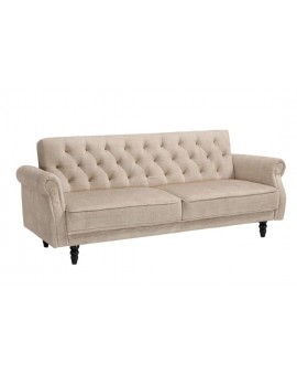 SOFA ROZKŁADANA MAISON BELLE AFFAIRE 220 CM WELUR BEŻOWA