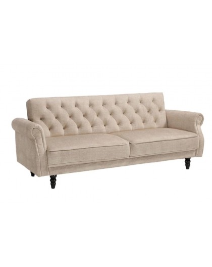 SOFA ROZKŁADANA MAISON BELLE AFFAIRE 220 CM WELUR BEŻOWA