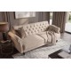 SOFA ROZKŁADANA MAISON BELLE AFFAIRE 220 CM WELUR BEŻOWA