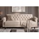 SOFA ROZKŁADANA MAISON BELLE AFFAIRE 220 CM WELUR BEŻOWA