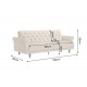 SOFA ROZKŁADANA MAISON BELLE AFFAIRE 220 CM WELUR BEŻOWA