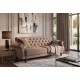 SOFA ROZKŁADANA MAISON BELLE AFFAIRE 220 CM WELUR SZARA