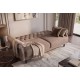 SOFA ROZKŁADANA MAISON BELLE AFFAIRE 220 CM WELUR SZARA