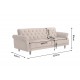 SOFA ROZKŁADANA MAISON BELLE AFFAIRE 220 CM WELUR SZARA