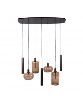 LAMPA WISZĄCA DORUK SZKŁO BRĄZOWE