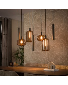 LAMPA WISZĄCA DORUK SZKŁO BRĄZOWE