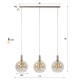LAMPA WISZĄCA ICARDI SZKŁO BURSZTYNOWE