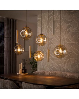 LAMPA WISZĄCA NOTTE SZKŁO BURSZTYNOWE