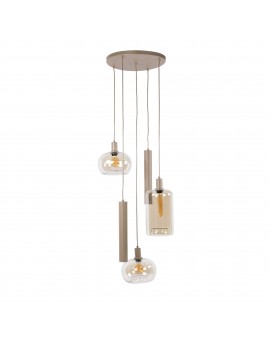 LAMPA WISZĄCA II DORUK SZKŁO BURSZTYNOWE
