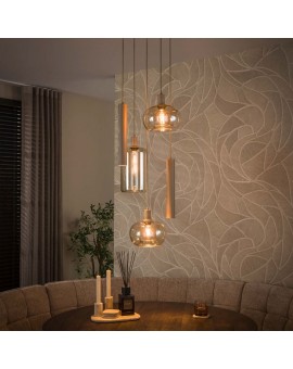 LAMPA WISZĄCA II DORUK SZKŁO BURSZTYNOWE