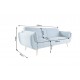SOFA ROZKŁADANA DIVANI 220 CM JASNONIEBIESKA 