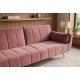 SOFA ROZKŁADANA DIVANI 220 CM WELUR RÓŻOWA