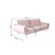 SOFA ROZKŁADANA DIVANI 220 CM WELUR RÓŻOWA