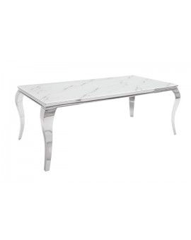 STÓŁ SZKLANY MODERN BAROCK 200X105 CM BIAŁY II