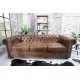 SOFA 3-OSOBOWA CHESTERFIELD BRĄZOWA 205 CM