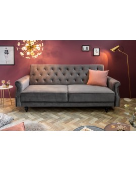 SOFA ROZKŁADANA MAISON 220X95 CM SZARA WELUR