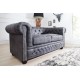 SOFA 2-OSOBOWA CHESTERFIELD CIEMNOSZARA 150 CM