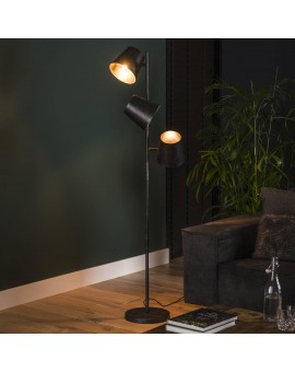 LAMPA PODŁOGOWA KLASYK METALOWA CIEMNOSZARA