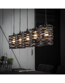 LAMPA WISZĄCA TWISTY 117 CM METALOWA SZARA