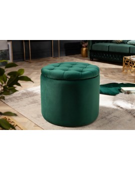 OTWIERANY PUF MODERN BAROCK WELUR ZIELONY 