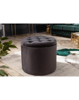 OTWIERANY PUF MODERN BAROCK WELUR CZARNY