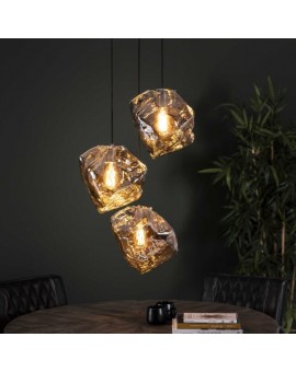 LAMPA WISZĄCA ICE SZKLANA CHROM II