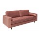 SOFA 3-OSOBOWA COSY VELVET BRUDNY RÓŻ 225 CM