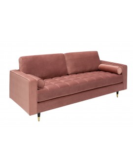 SOFA 3-OSOBOWA COSY VELVET BRUDNY RÓŻ 225 CM