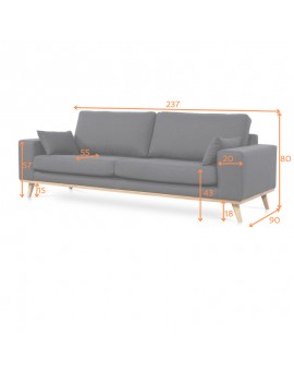 SOFA 3-OSOBOWA GRACJA 237 CM