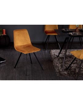 KRZESŁO AMSTERDAM RETRO MUSZTARDOWY WELUR - 4SZT.