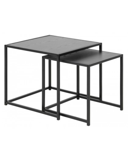 ZESTAW STOLIKÓW KAWOWYCH SEAFORD 50/40 CM CZARNY JESION