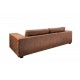 SOFA LOUNGER VINTAGE 220X86 CM EKOSKÓRA BRĄZOWA