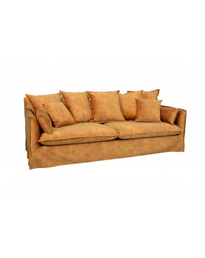 SOFA 3-OSOBOWA HEAVEN 210X105 CM ŻÓŁTA WELUR